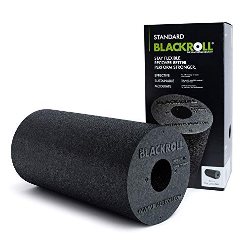 BLACKROLL® STANDARD Faszienrolle (30 x 15 cm), Fitness-Rolle zur Selbstmassage von Rücken und Beine, effektive Massagerolle für funktionales Training, mittlere Härte, Made in Germany, Schwarz